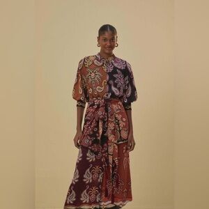 Farm Rio Sweet Mermaid multicolor midi shirt dress